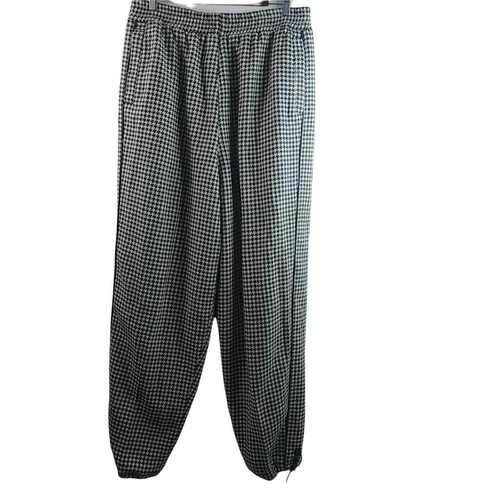 TNK JNS Mens 2XL Houndstooth Wool Blend Lined Drawstring Ankle Pants